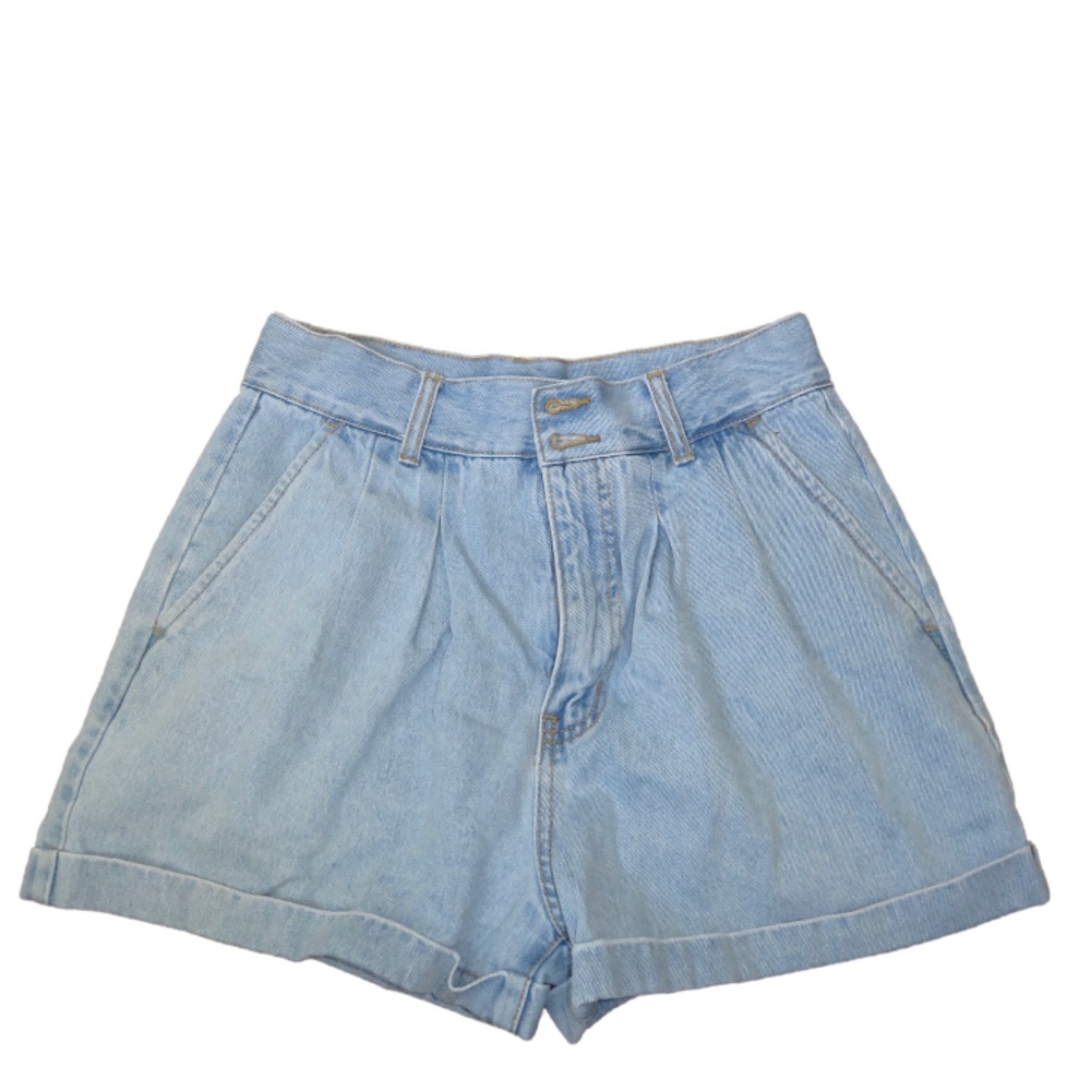 High Waist Wide Leg Denim Shorts